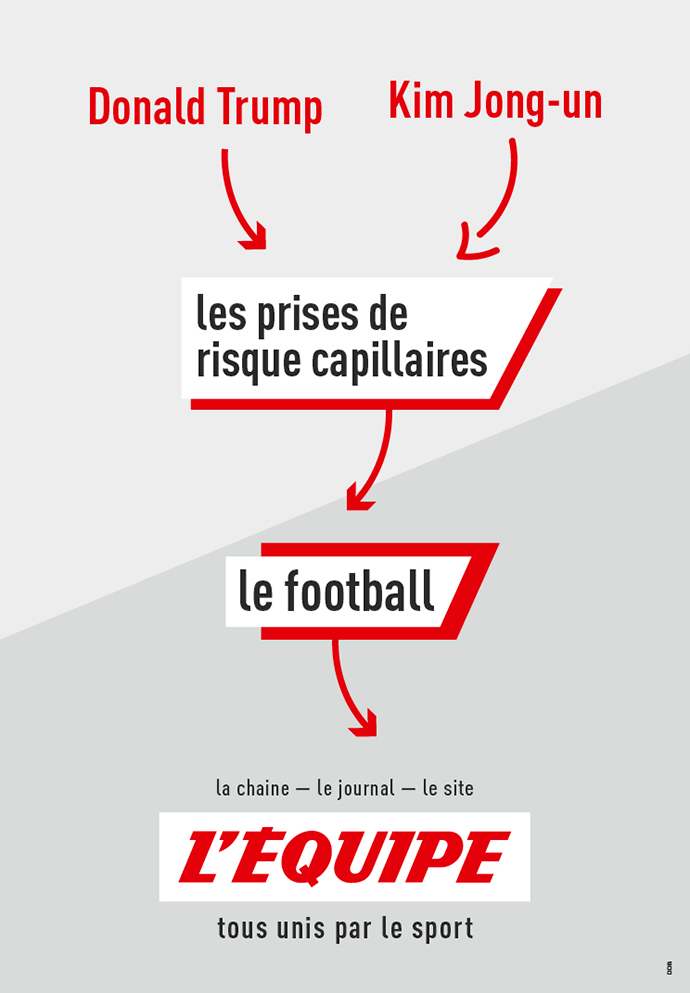 Visuel DDB Paris pour L'Équipe sur les risques capillaires