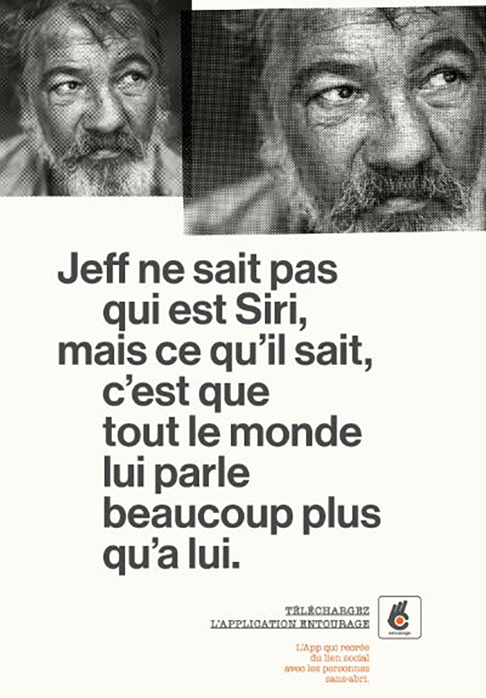 Visuel de l'annonce presse sur Jeff, TBWA\Paris pour Entourage