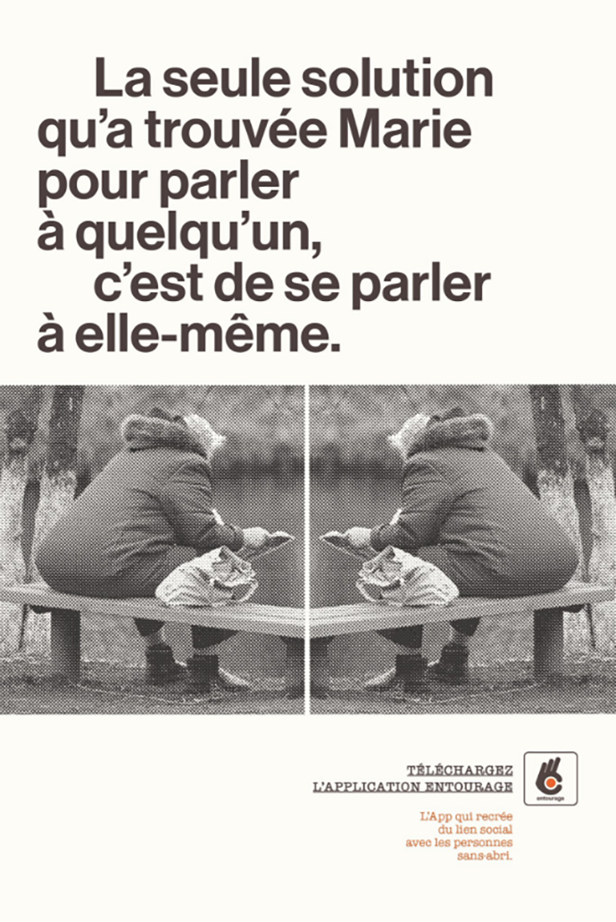 Visuel de l'annonce presse sur Marie, TBWA\Paris pour Entourage