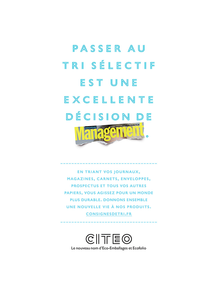 Campagne Citeo sur le tri du papier, visuel Management